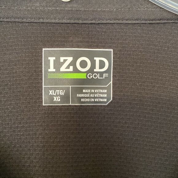 NWT- Izod Black Sleeveless Zip Polo - Picture 2 of 6